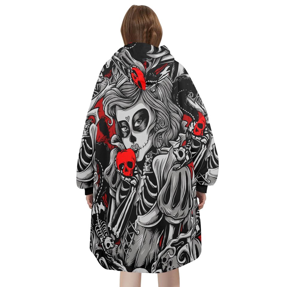 Blanket Hoodie personalized blankets hoodie that is a blanket Comics La Catrina Da De Los Muertos