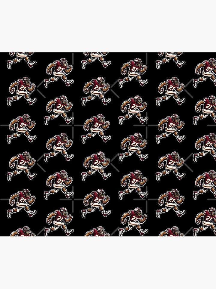 Bigfoot Football Art for Washington Commanders Throw Blanket