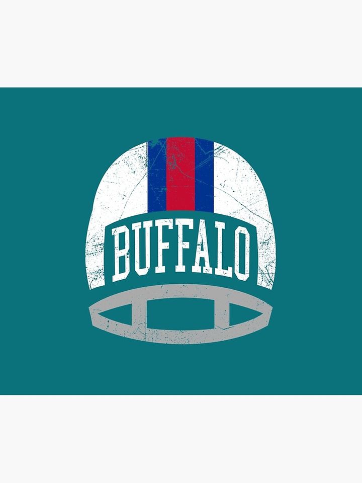 Buffalo Retro Helmet - Blue   Throw Blanket