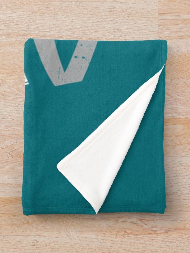 Buffalo Retro Helmet - Blue   Throw Blanket