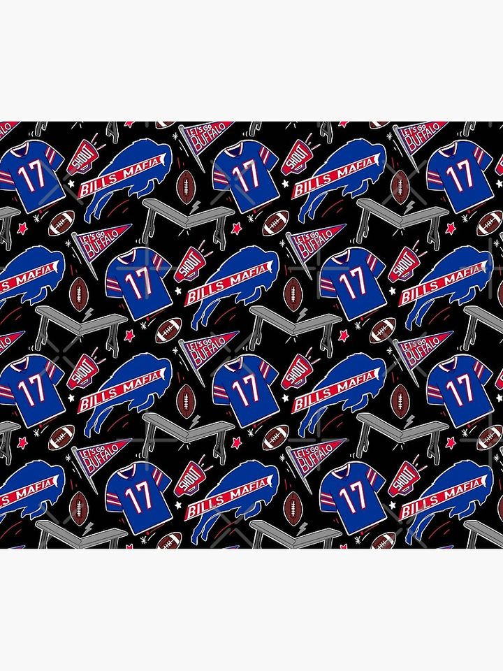 Buffalo Bills Josh Allen pattern (black) Throw Blanket