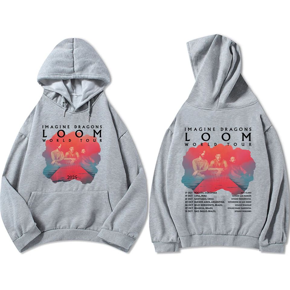 Loom Tour 2025 Hoodies Imagine Dragons Band Graphic Sweatshirt Long Sleeve Fashion Hooded Pullovers Women Men Clothing Autumn