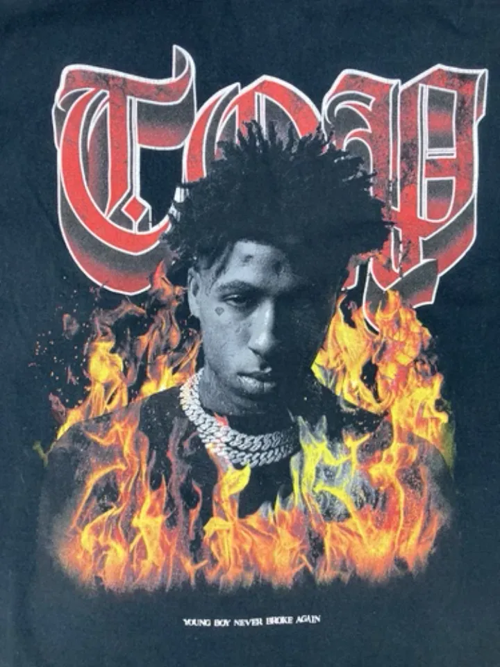 YoungBoy Never Broke Again Graphic T-Shirt Men Large Black