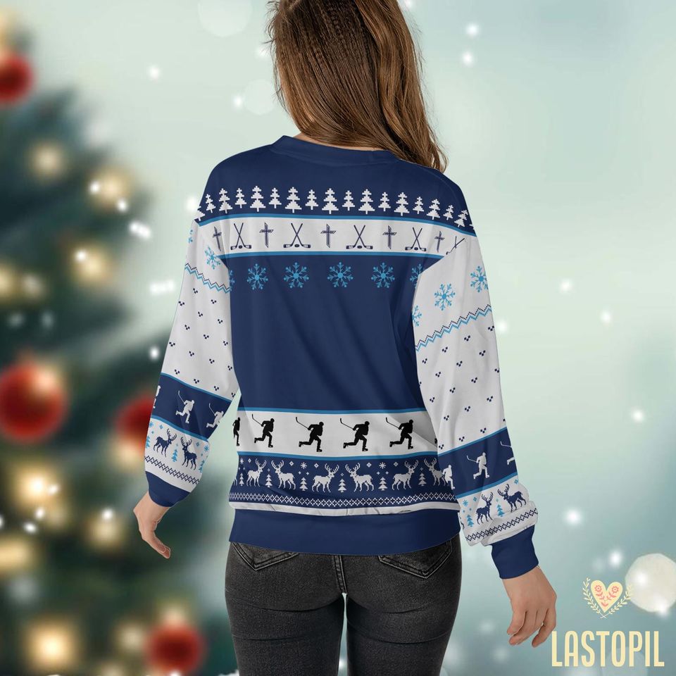 Jesus Saves Hockey Christmas Ugly Sweater Canada Hockey Sweatshirt