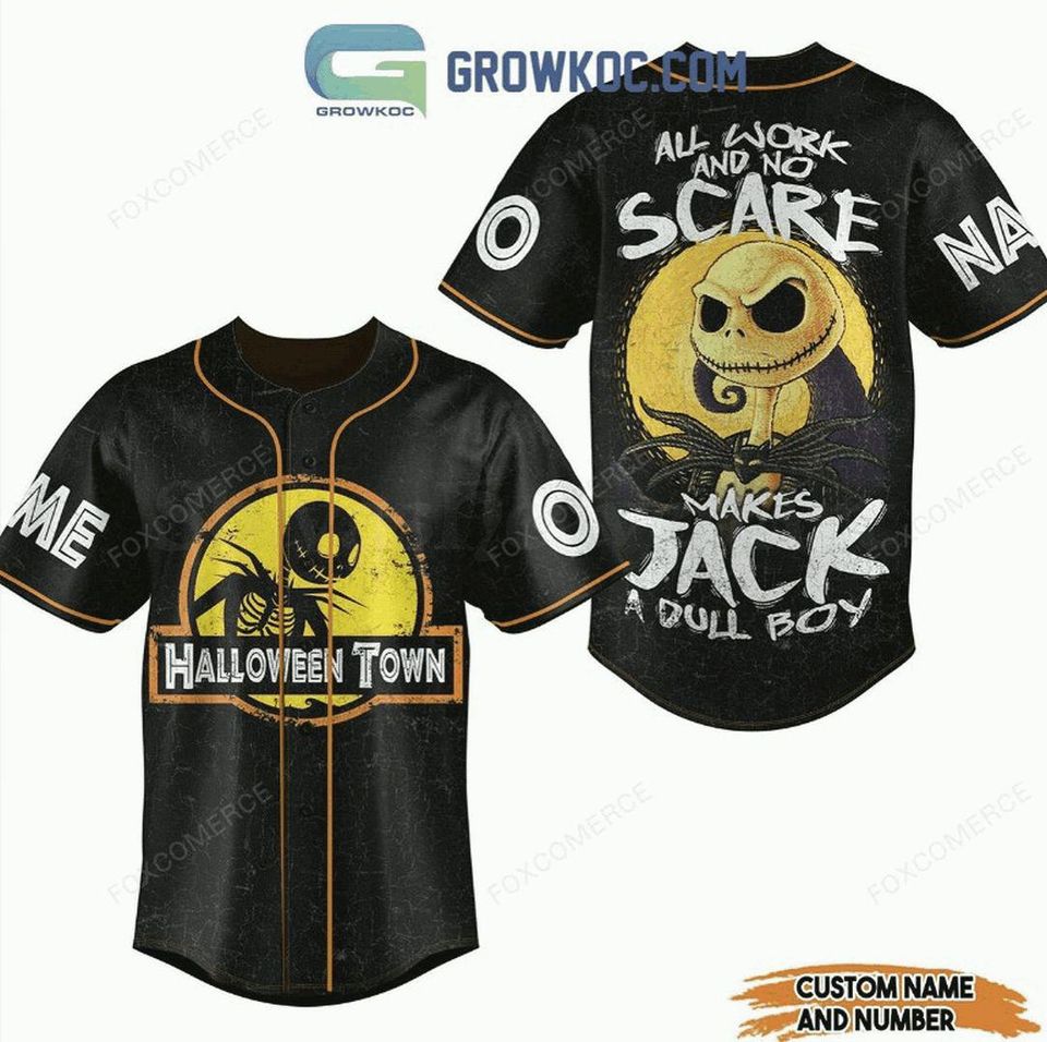Halloween Town Jack Scare Baseball Jersey Personalized Horror Shirt