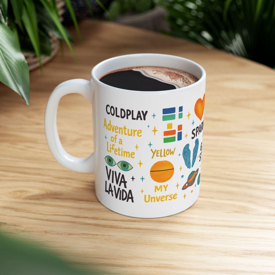 Coldplay-Inspired Ceramic Mug, Retro Music Mug,Coffee Mug for Coldplay Fans
