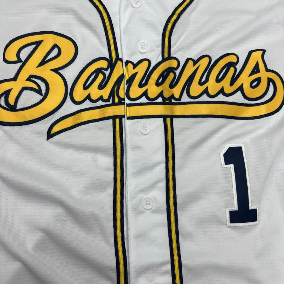 Savannah Bananas Baseball Jersey White #1 Adults
