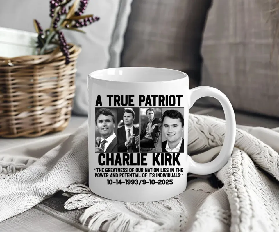 Charlie Kirk Tribute Mug A True Patriot Ceramic Coffee Cup Memorial Activist Mug