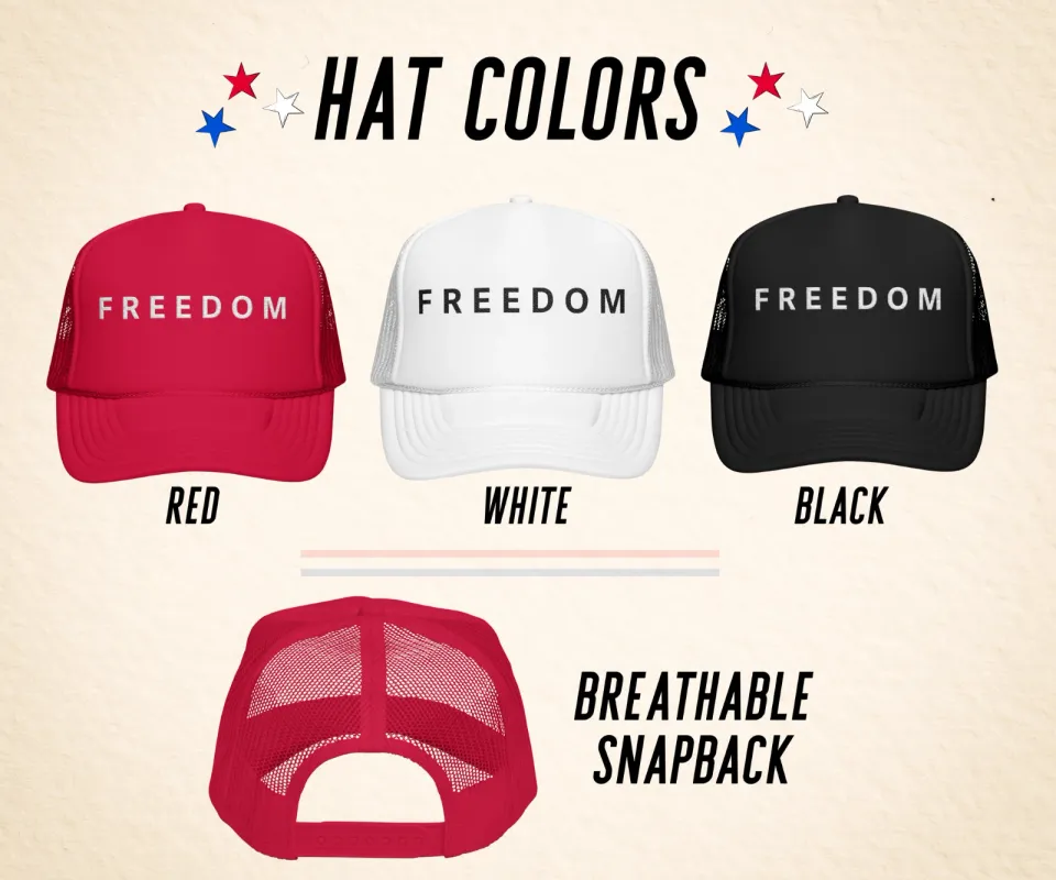 Freedom Hat Trucker Cap with Embroidered Foam Crown
