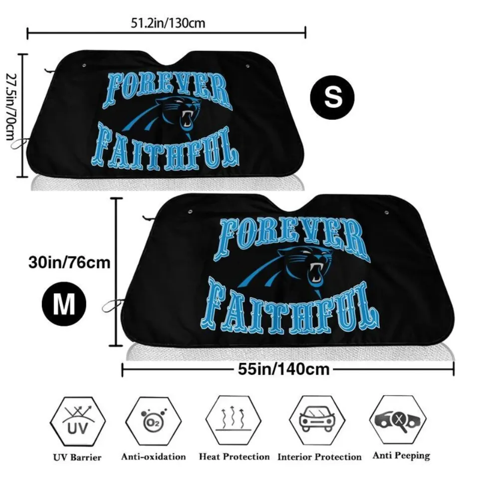 Carolina Panthers Car Windshield Sunshade "forever faithul" Sunshade Heatproof