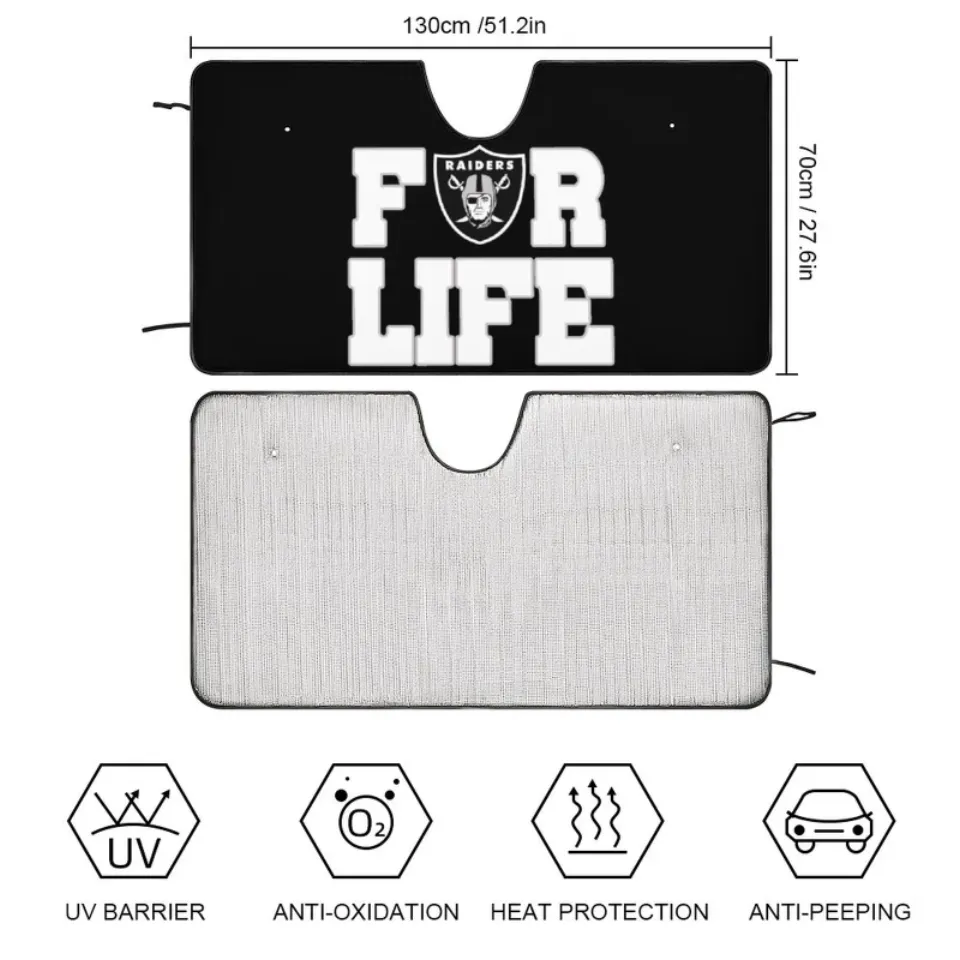 Las Vegas Raiders Car Windshield Sunshade Car Front Window Black Sunshade