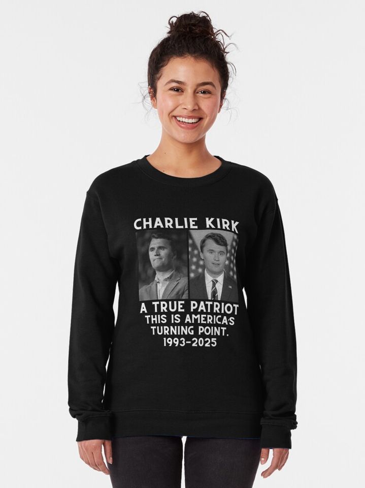 Charlie Kirk A True Patriot American Flag Pullover Sweatshirt