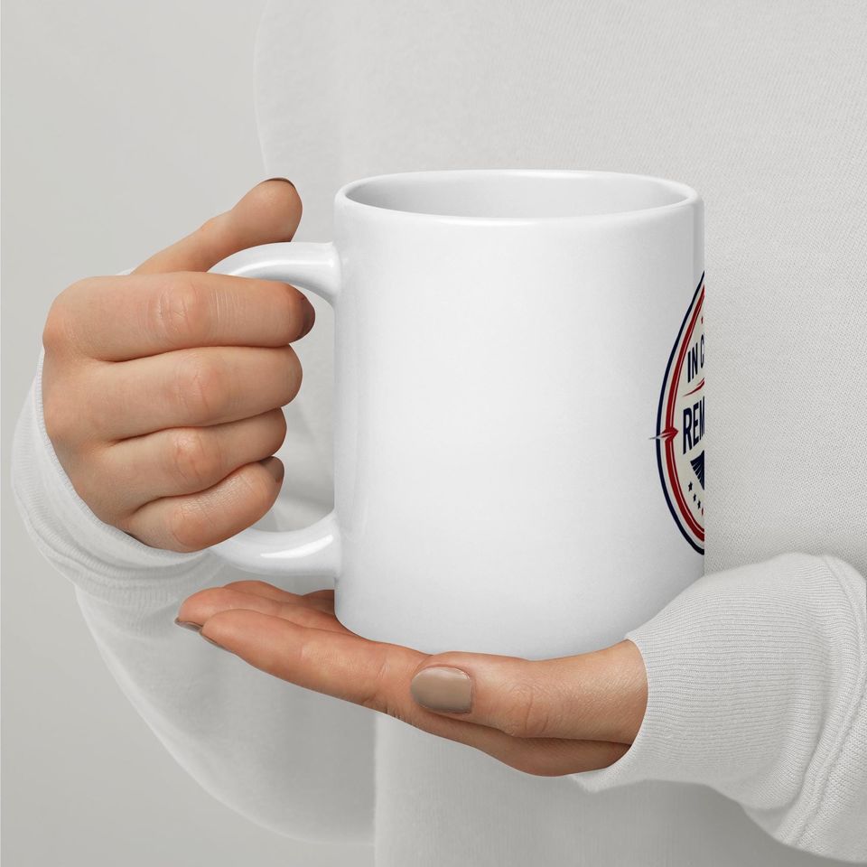 Charlie Kirk White glossy mug