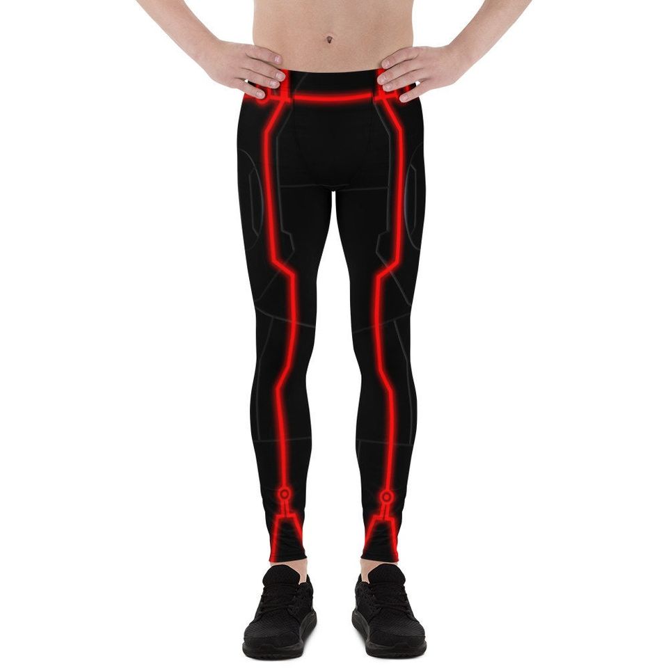 Men's Red Tron Inspired Leggings