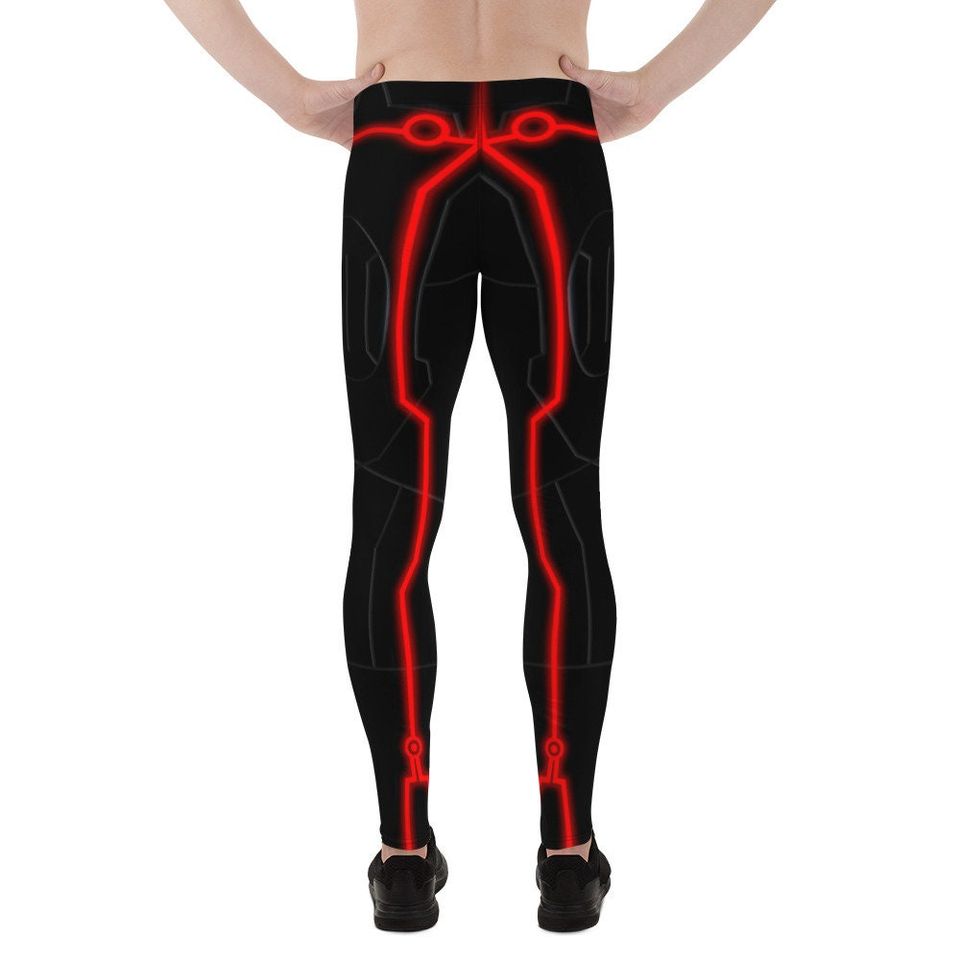 Men's Red Tron Inspired Leggings