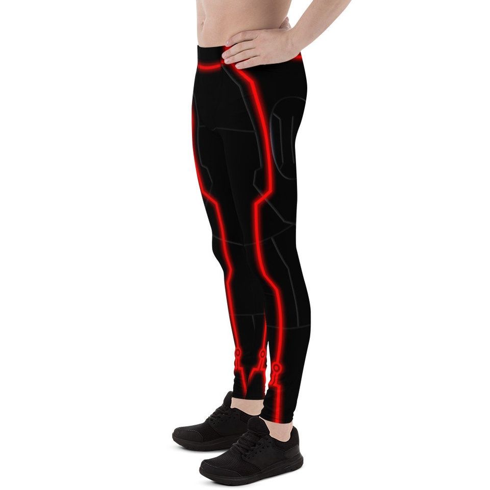 Men's Red Tron Inspired Leggings