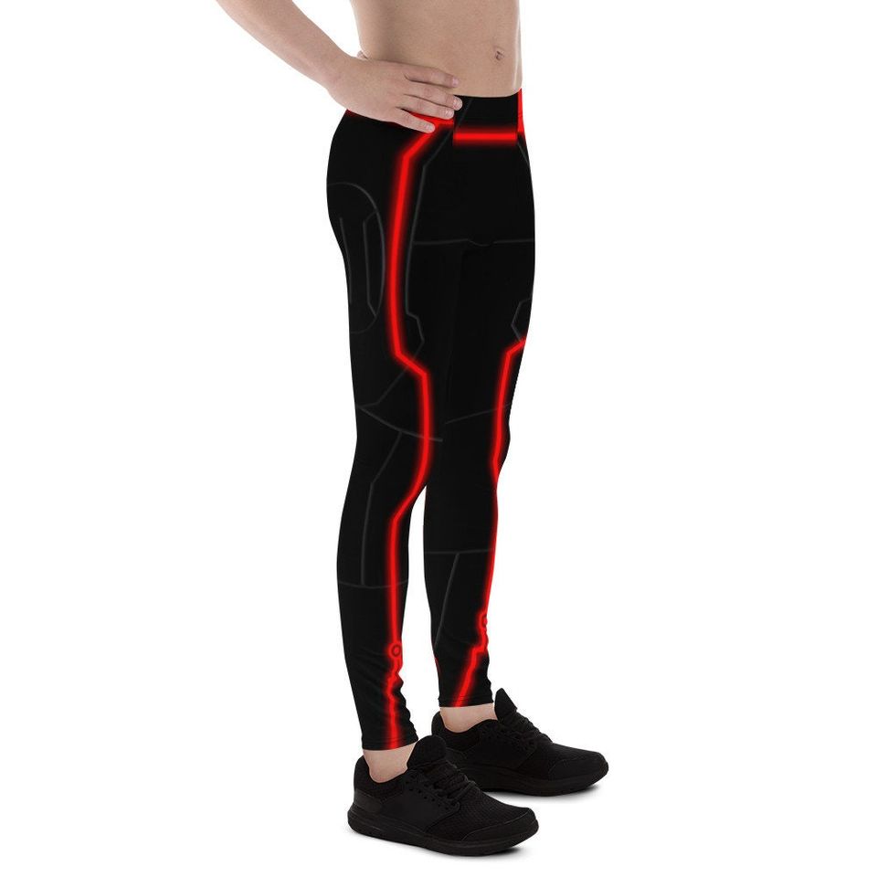 Men's Red Tron Inspired Leggings