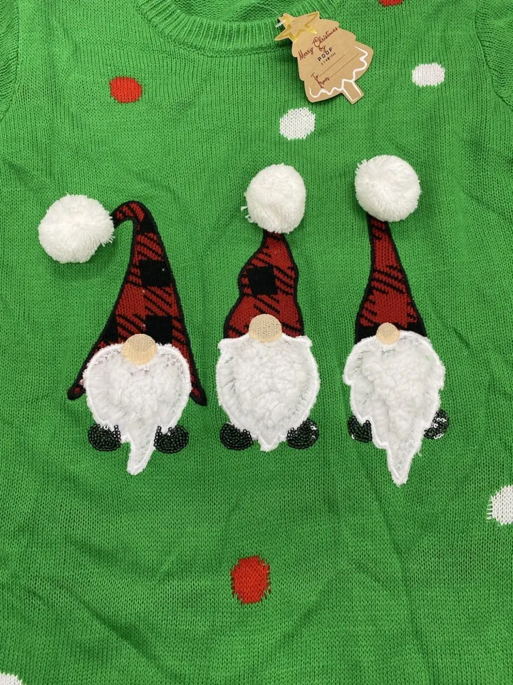 Ugly Christmas Sweater Gnomes - Med - Merry Christmas by Poof