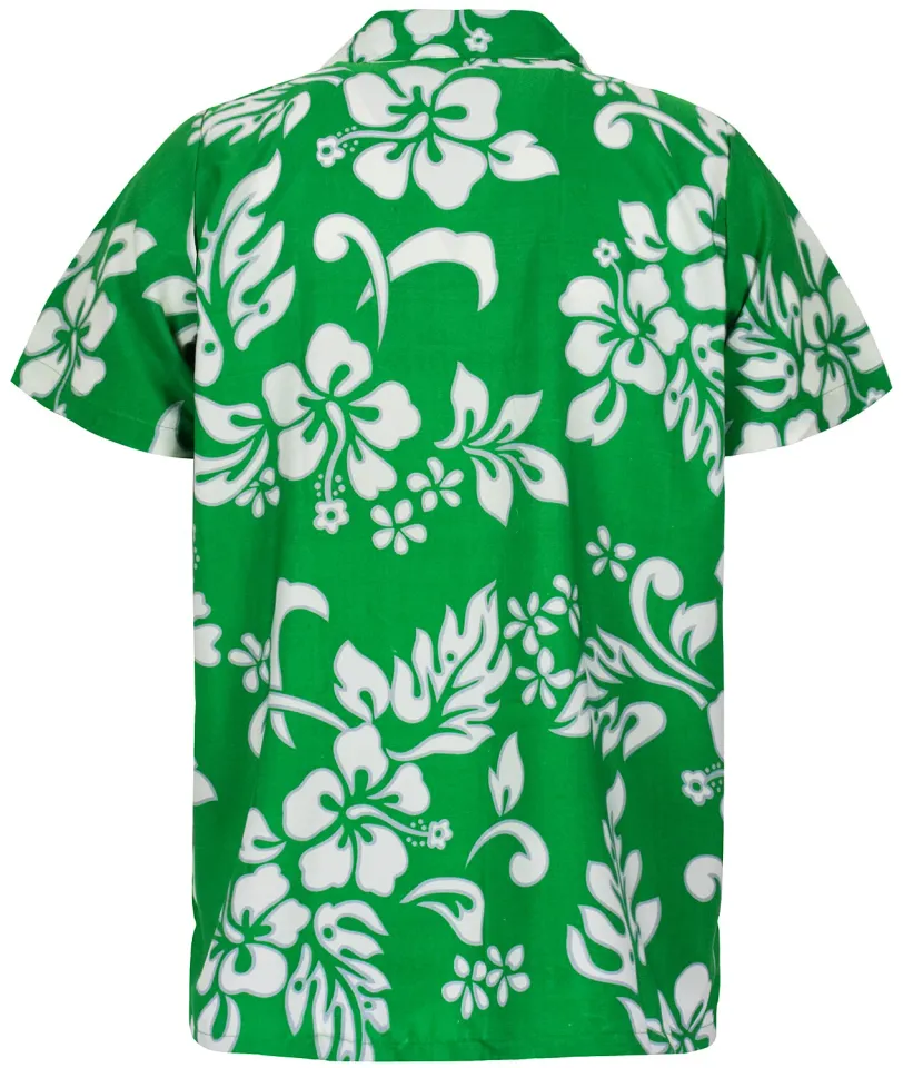 Funky Hawaiian Shirt Hibiscus Green for Men and Women