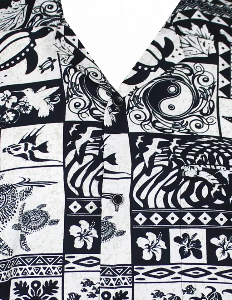 Funky Hawaiian Shirt Puzzle Black