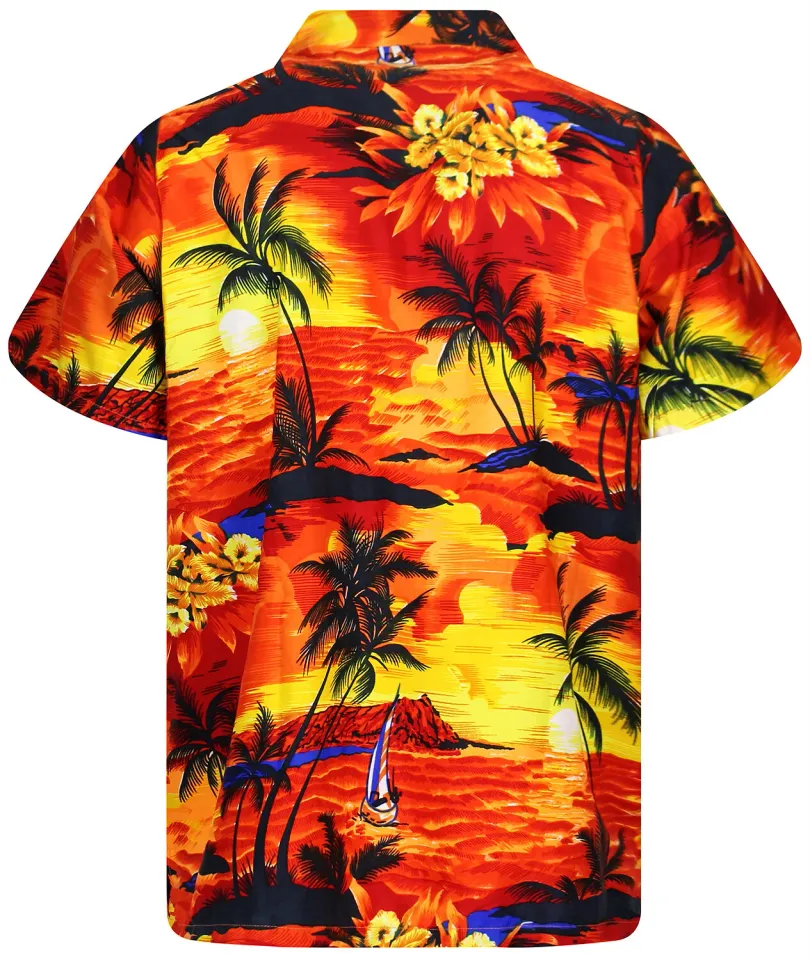 Funky Hawaiian Shirt Surf Orange
