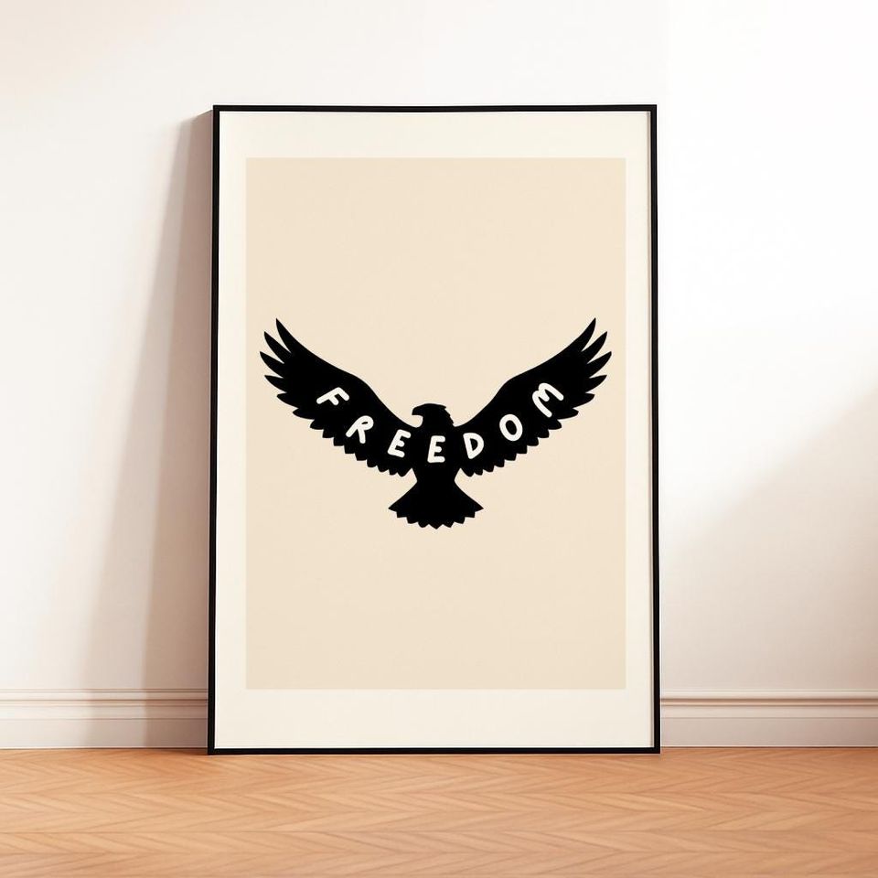 Freedom Definition Print poster: Minimalist Inspirational Wall Art