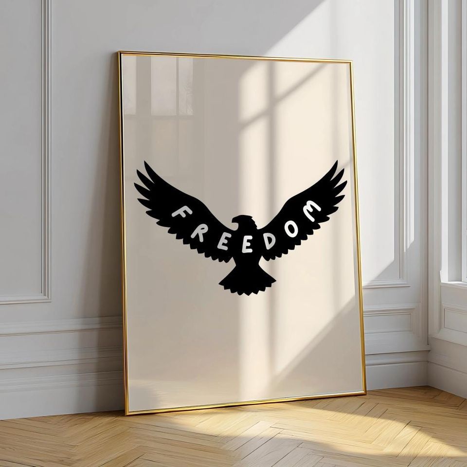 Freedom Definition Print poster: Minimalist Inspirational Wall Art