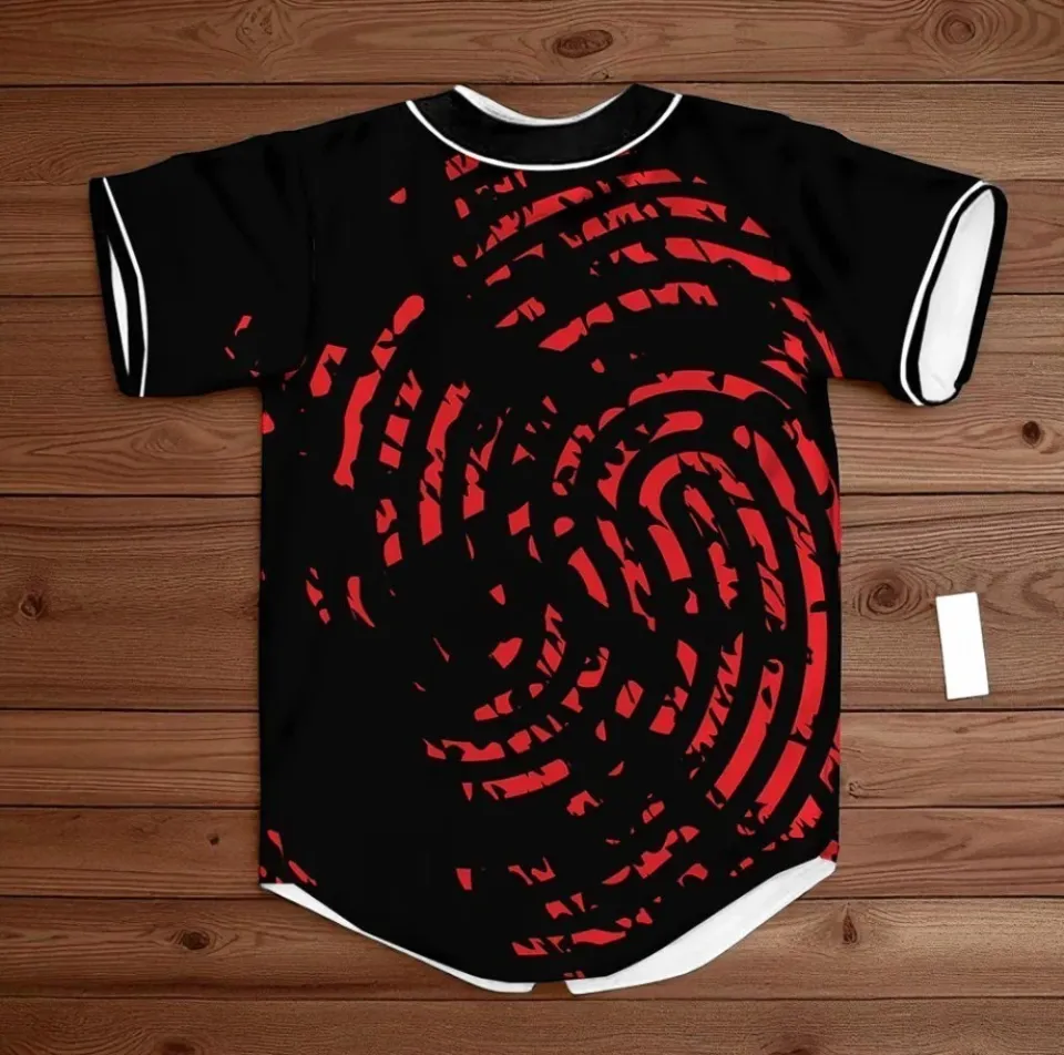 Bloody Finger Red Print Baseball Jersey