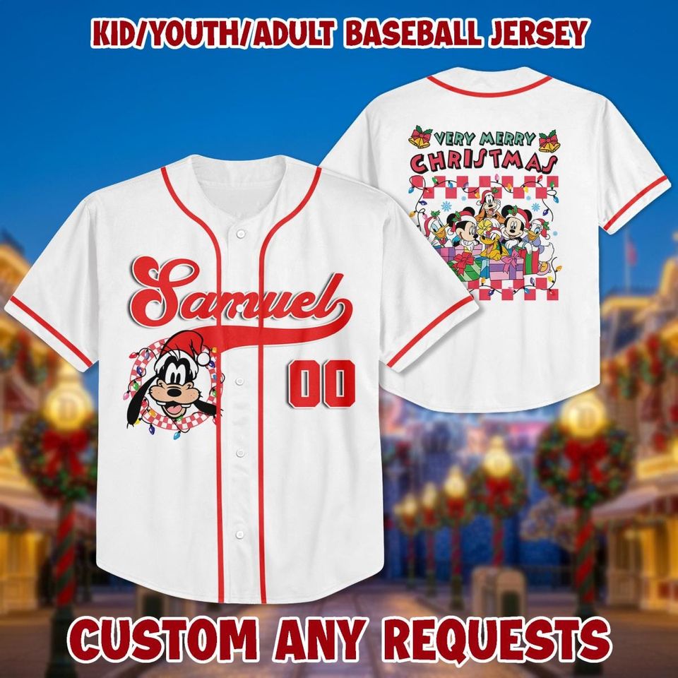 Personalized Mickey and Friends Christmas Jersey: Disney Birthday Shirt