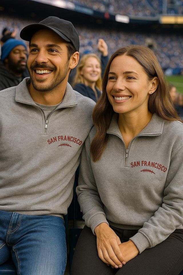 Embroidered San Francisco Football Quarter-Zip Sweatshirt: Cozy Game Day Pullover