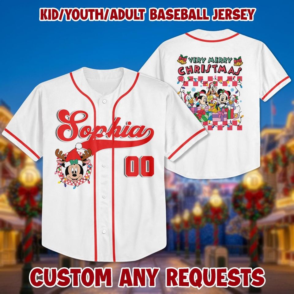 Personalized Mickey and Friends Christmas Jersey: Disney Birthday Shirt