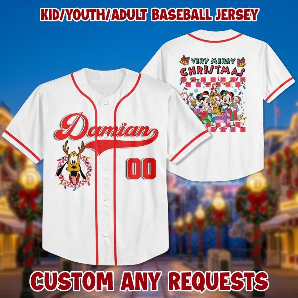 Personalized Mickey and Friends Christmas Jersey: Disney Birthday Shirt