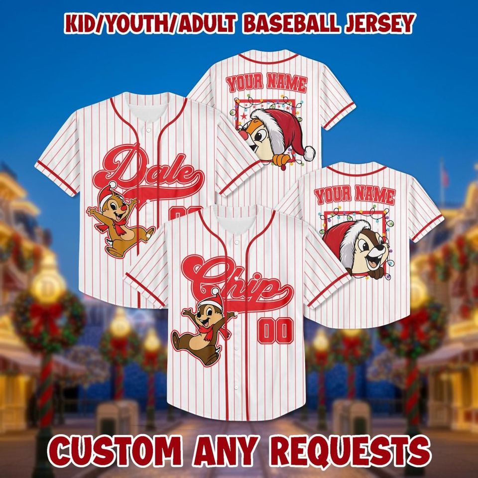 Custom Chip and Dale Christmas Jersey: Personalized Birthday Shirt