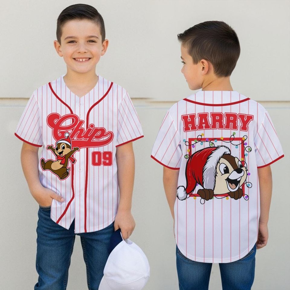 Custom Chip and Dale Christmas Jersey: Personalized Birthday Shirt