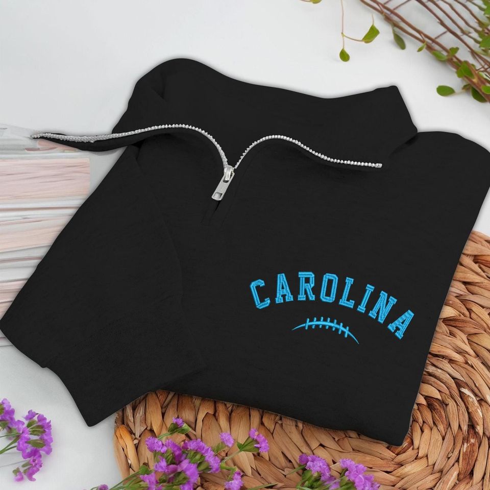 Embroidered Carolina Football Quarter-Zip Sweatshirt: Cozy Game Day Pullover