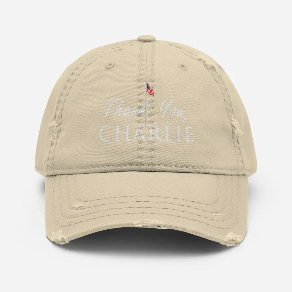 Charlie Kirk Hat,Maga Unisex Distressed Cap Dad Hat
