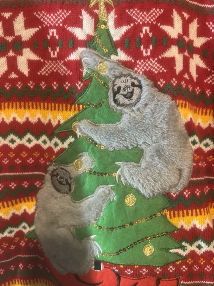 Ugly Christmas Sweater with Sloths Women's Size Medium