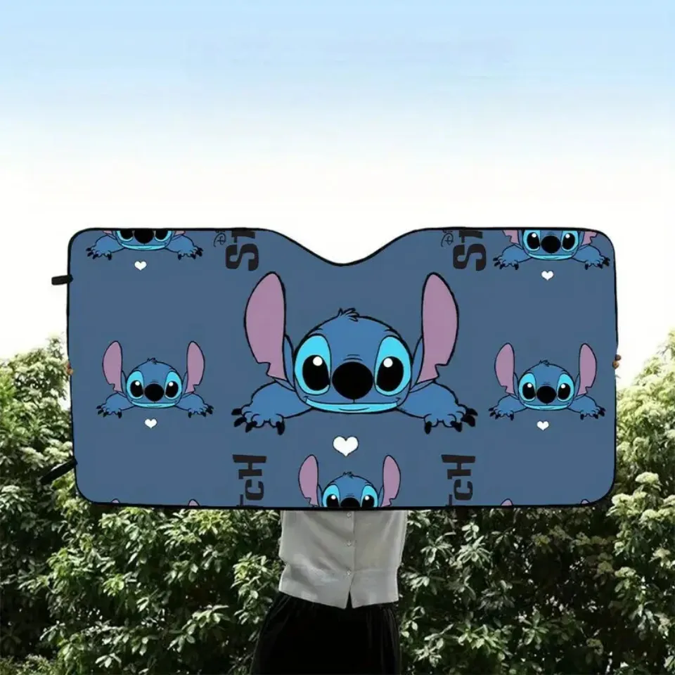 Disney Stitch Car Sun Visor - Foldable UV Protection Sunshade