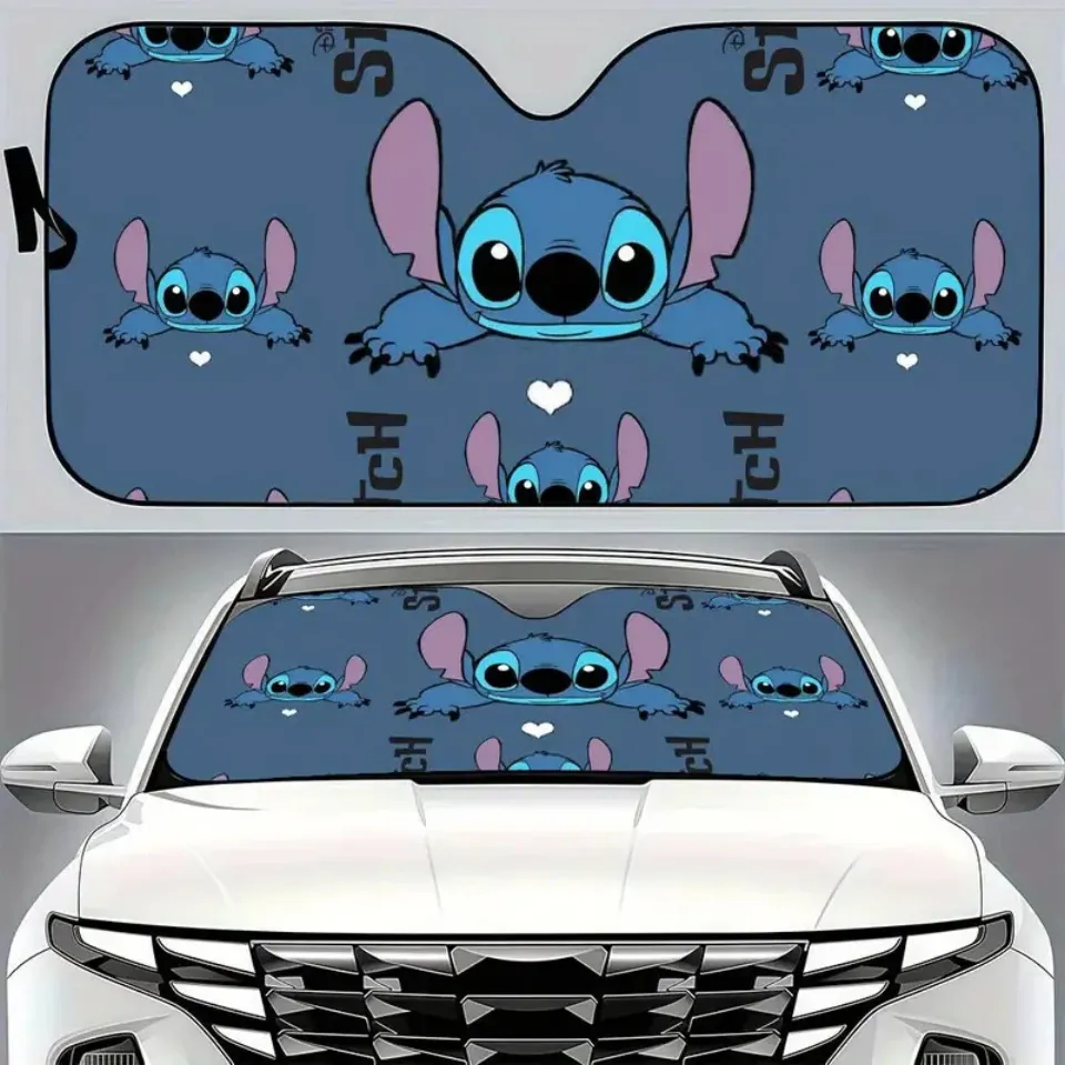 Disney Stitch Car Sun Visor - Foldable UV Protection Sunshade