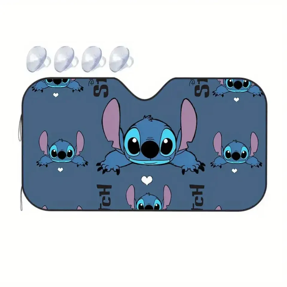 Disney Stitch Car Sun Visor - Foldable UV Protection Sunshade