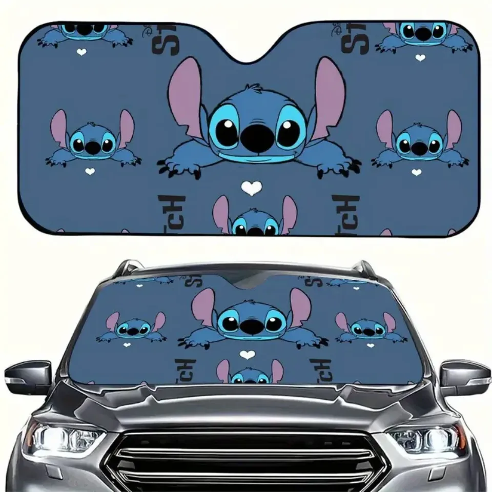 Disney Stitch Car Sun Visor - Foldable UV Protection Sunshade