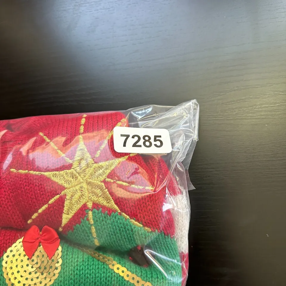 Holiday Time Sweater Women 1X Plus Ugly Christmas Tree Sequin Knit Red Pullover