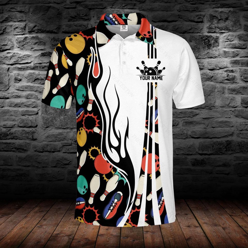 Personalized Bowling Polo Shirt: Custom Team Name, DTG Print