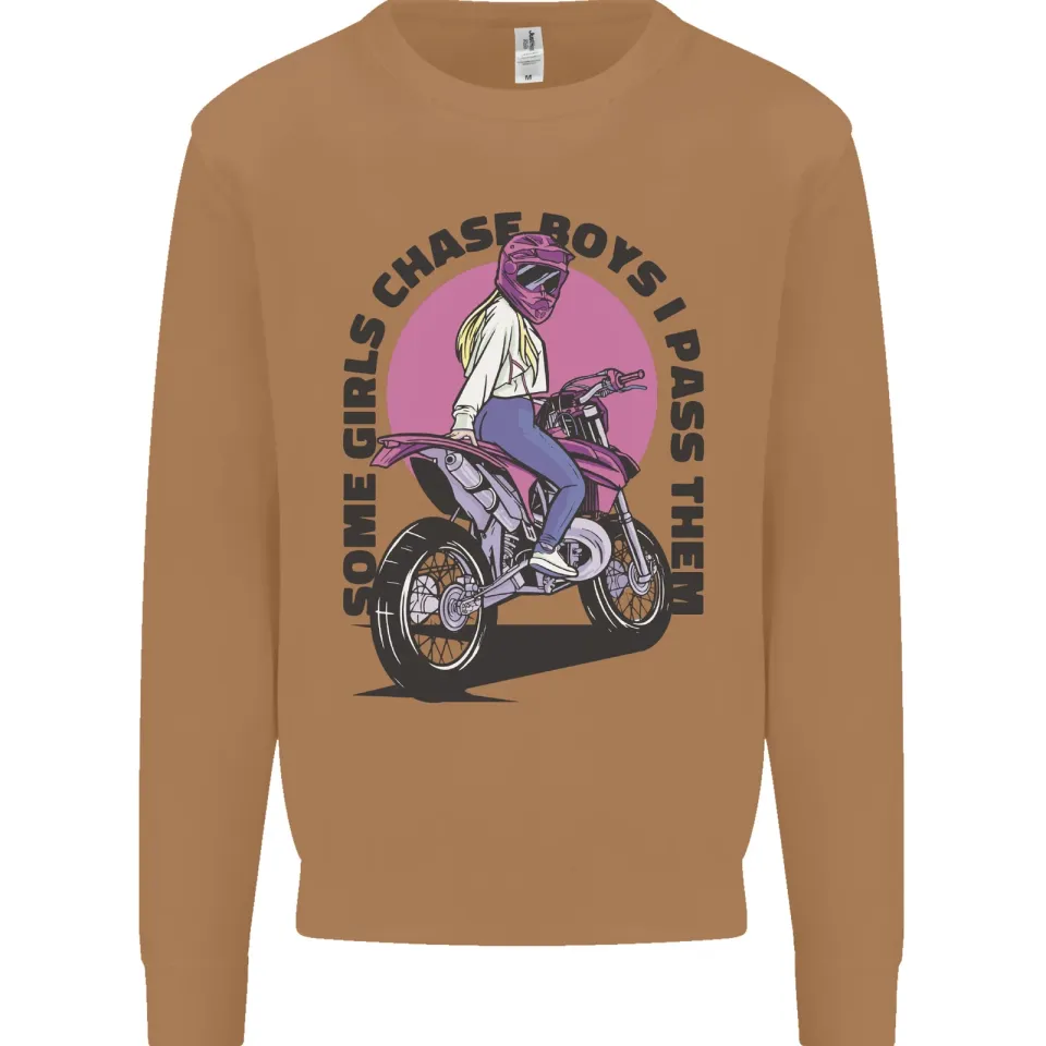 Some Girls Chase Motorcycle Biker Sweatshirt for Men