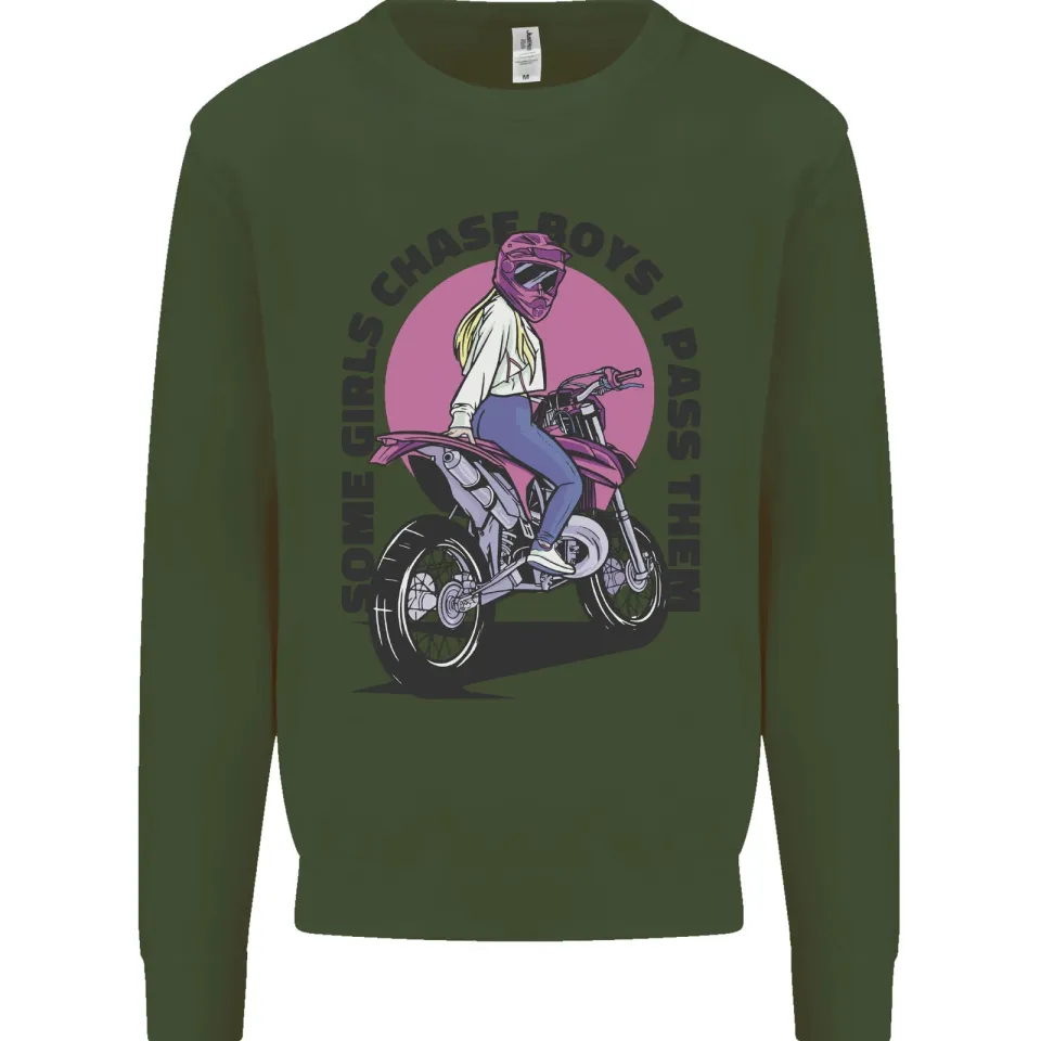Some Girls Chase Motorcycle Biker Sweatshirt for Men
