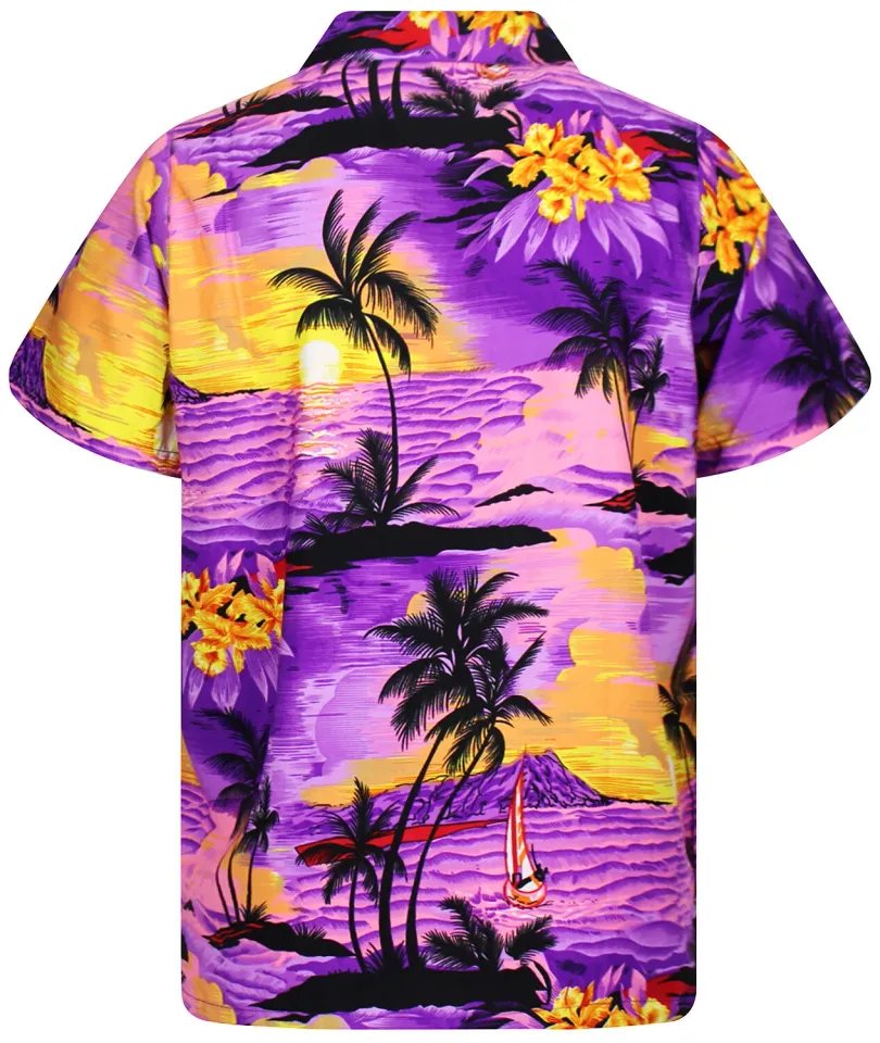 Funky Hawaiian Shirt Surf Violet