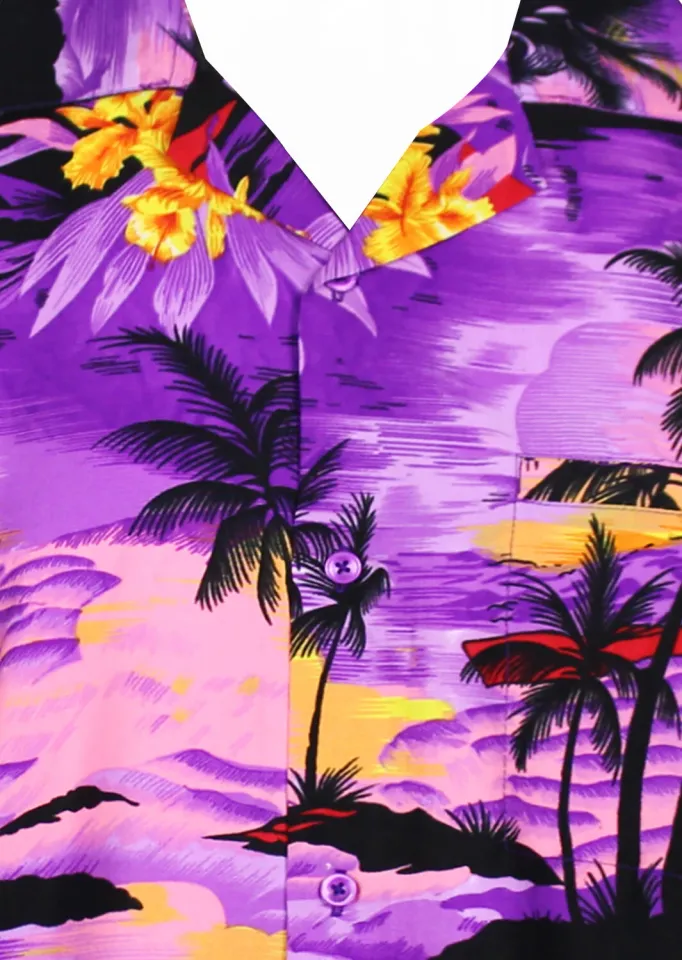 Funky Hawaiian Shirt Surf Violet