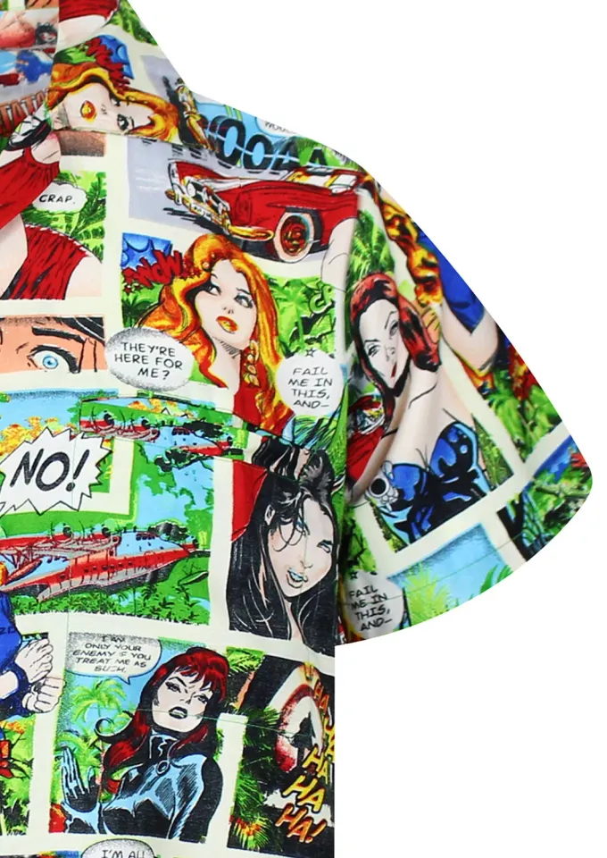 Funky Hawaiian Shirt Comic Superheroes