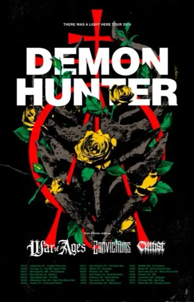 Demon Hunter There Was A Light Here US Tour 2025 Vertical Poster