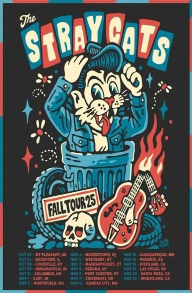 The Stray Cats Fall Tour 2025 Poster
